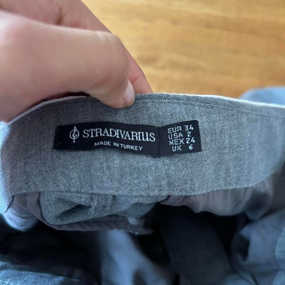 Grey dress pants/ Stradivarius Women's Grey Trousers - Picture 6 of 8